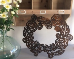 Hand Forged Metalwork Rustic Floral Wreath by Juniper House